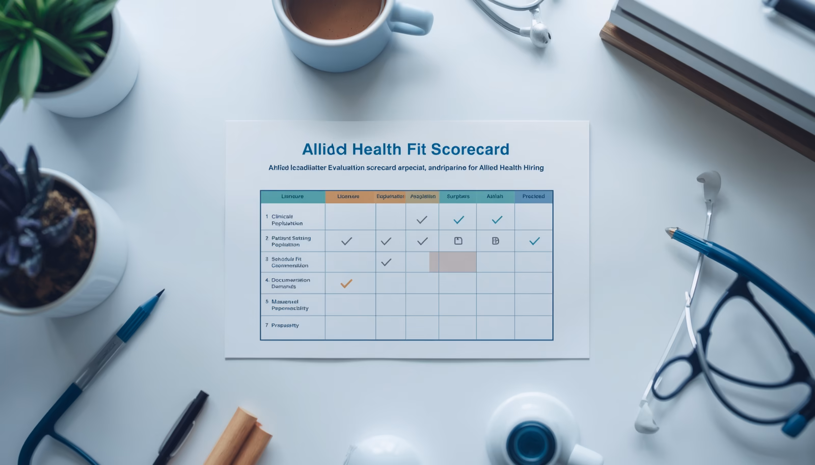Allied health hiring scorecard