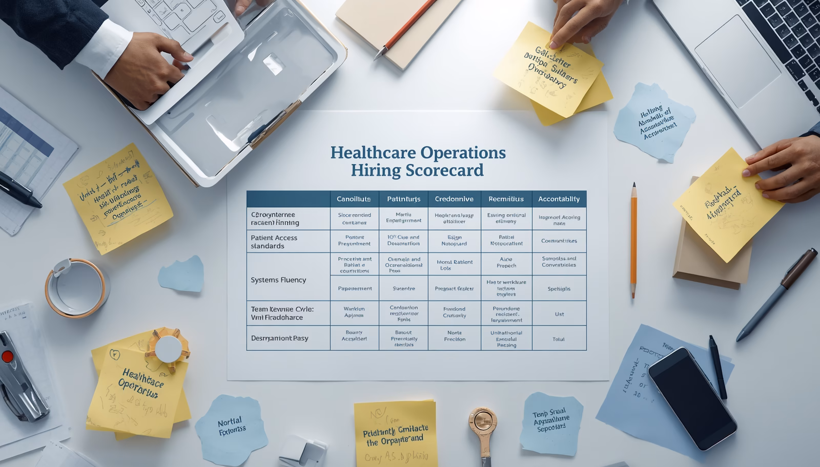 Healthcare operations hiring scorecard
